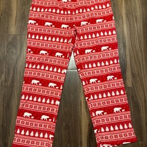 Women's Red Polar Bear Pattern Pajama Pants
